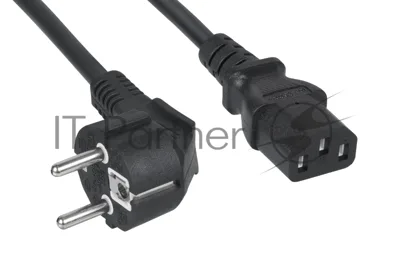 Кабель питания компьютера Cabeus PC-186-VDE-5M IEC 320 C13, вилка Schuko, 5 м, 10А, черный