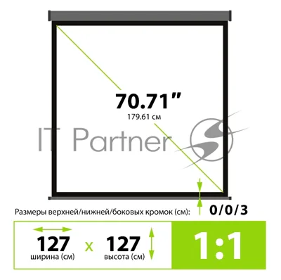 Экран Cactus 127x127см Wallscreen CS-PSW-127X127-SG 1:1 настенно-потолочный рулонный серый