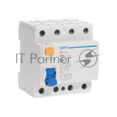 Выключатель дифференциального тока CHINT (УЗО) NL1-63 6kA 4P 25A 30mA тип AC