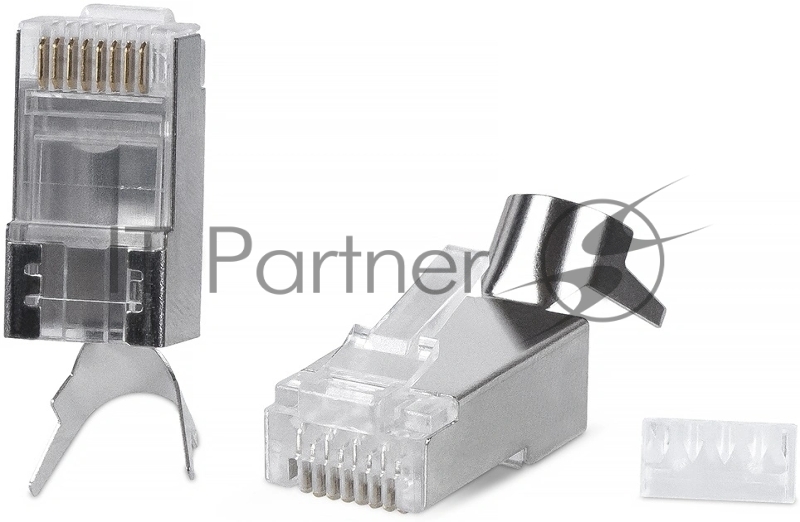 Коннектор Cabeus 8P8C-SH-C6(1.35)-TWP, RJ45(8p8c), кат. 6, экр., со вставкой, прозрачный