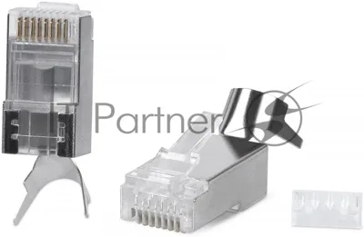 Коннектор Cabeus 8P8C-SH-C6(1.35)-TWP, RJ45(8p8c), кат. 6, экр., со вставкой, прозрачный