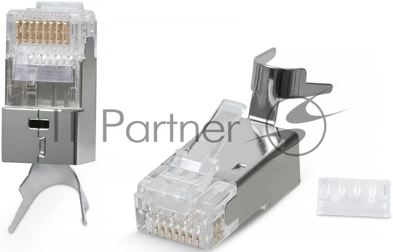 Коннектор Cabeus 8P8C-SH-C7(1.5)-TWP, RJ45(8p8c), кат. 6а/7/7а, экранированный, со вставкой, прозрачный