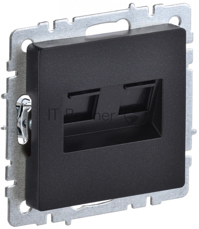 Розетка компьютерная двойная IEK BRITE РК10-2-БрЧ RJ45 кат.5E черный