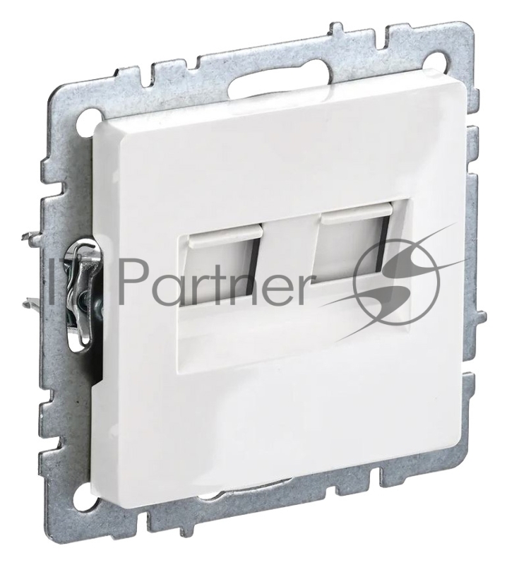 Розетка компьютерная двойная IEK BRITE RJ11+RJ45 кат.5E РК/Т12-БрБ белый