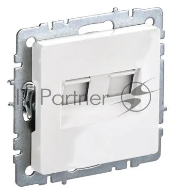 Розетка компьютерная двойная IEK BRITE RJ11+RJ45 кат.5E РК/Т12-БрБ белый