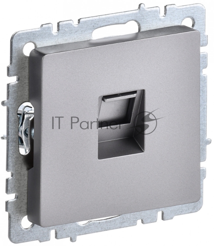 Розетка компьютерная IEK BRITE РК10-БрС RJ45 кат.5E сталь