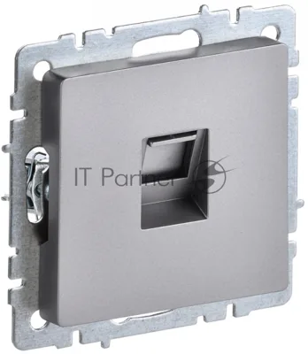 Розетка компьютерная IEK BRITE РК10-БрС RJ45 кат.5E сталь