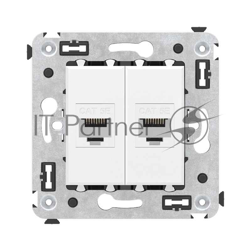 Розетка компьютерная DKC Avanti 4400664 RJ-45 без шторки в стену, кат.5е двойная, "Белое облако"