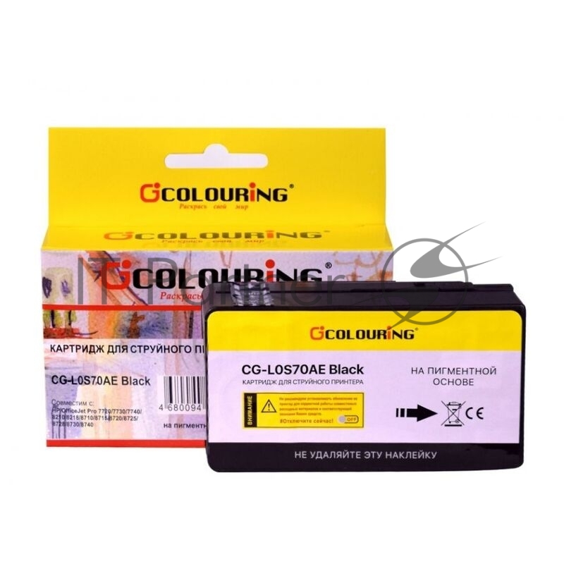 Картридж струйный Colouring CG-L0S70AE (№953XL) с чернилами на пигментной основе черный для принтеров HP OfficeJet Pro 7720/7730/7740/8210/8218/8710/8715/8720/8725/8728/8730/8740
