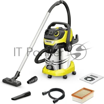 Строительный пылесос Karcher WD 6 P S V-30/6/22/T желтый, 1300 Вт, уборка сухая/сбор воды, пылесборник мешок/контейнер, 30 л