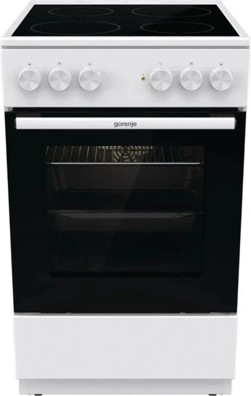 Плита электрическая Gorenje GEC5A41WG белый, конфорок 4 электрических, духовка 62 л, 50 см x 85 см x 59.4 см