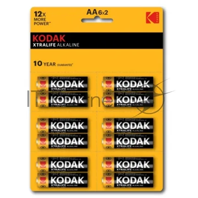 Батарейки Kodak LR6-12BL perforated (6x2BL) XTRALIFE Alkaline KAA-2x6 perf (144/576/18432) (цена за 1 шт)