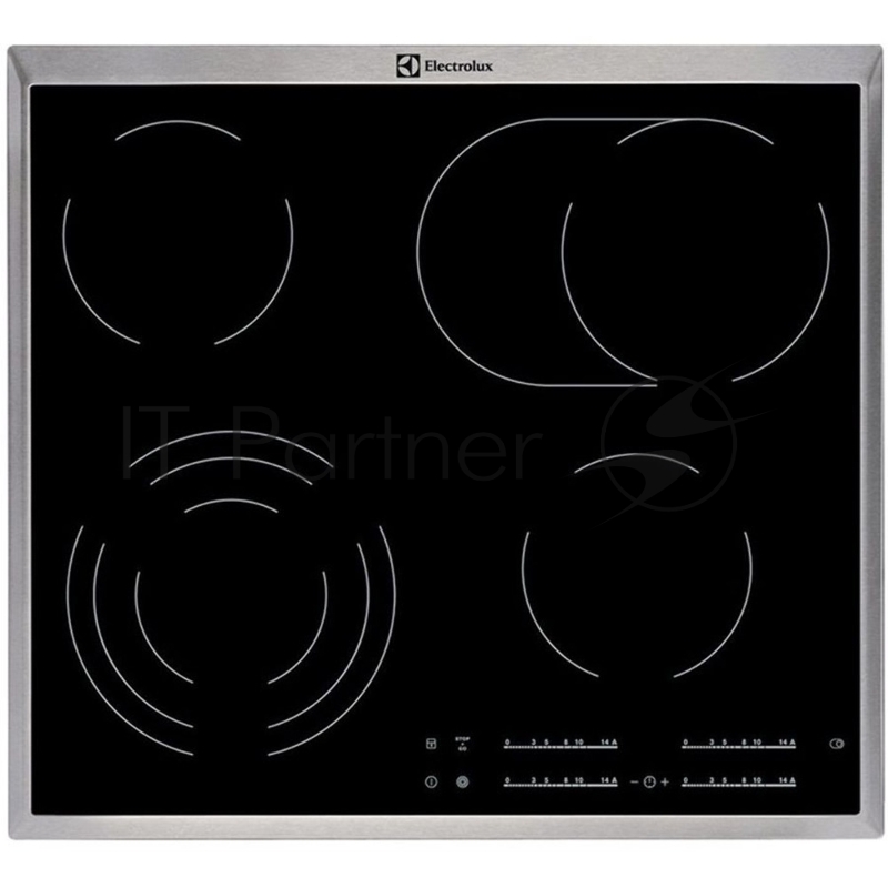 Электрическая варочная поверхность Electrolux EHF46547XK, 4 конфорки, с зоной расширения, стеклокерамика, 7100 Вт