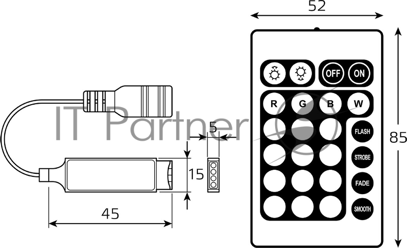 Контроллер RGB Gauss Basic для ленты LED 12V 72W 1/200