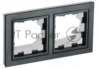 Рамка 2-местная IEK BRITE РУ-2-БрЧ-44 IP44 черный