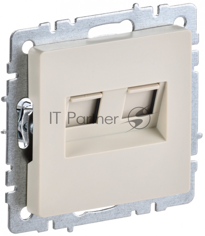 Розетка компьютерная двойная RJ11+RJ45 IEK BRITE РК/Т12-БрКр кат.5E бежевый