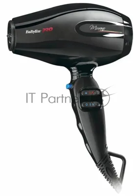 Фен BaByliss Pro Murano черный, 2000 Вт, компактный, ионизация