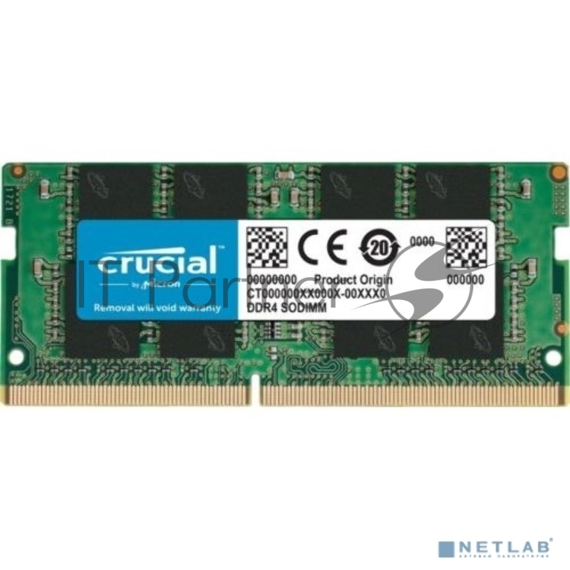 Оперативная память Crucial Premier, DDR4, 16GB (1x16GB), 3200 MHz, CL22, без радиатора, SO-DIMM, (OEM)