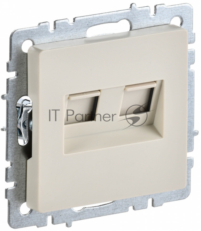 Розетка компьютерная двойная IEK BRITE РК10-2-БрКр (BR-K20-1-K10) СП RJ45 кат.5E бежевый