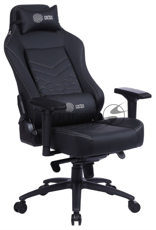 Кресло Cactus CS-CHR-0112BL черный, экокожа, подголовник