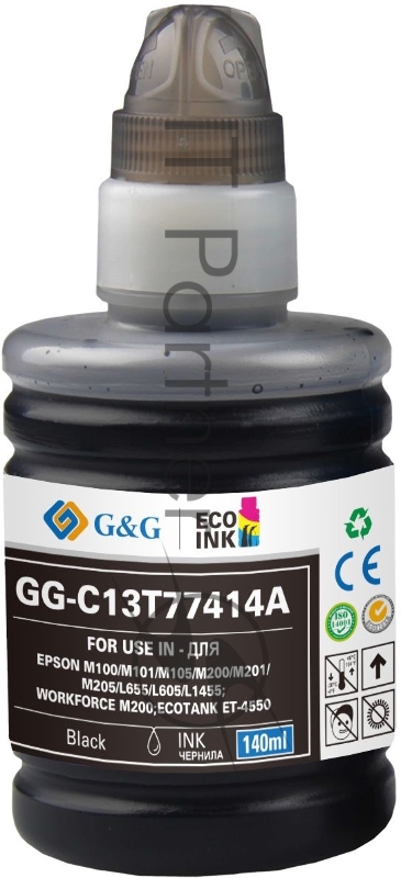 Чернила G&G GG-C13T77414A черный (140 мл) для Epson M100/105/200/205