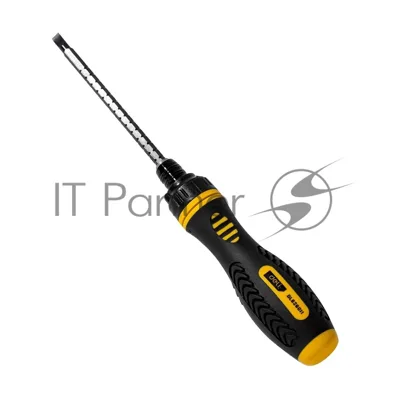 Двухсторонняя отвертка с трещеткой Deli DL626011 PH2+SL6x180 мм 6/PH2x180мм. Материал биты: Cr-V. Общая длина: 180-230 мм. Диаметр хвостовика: 6,3 мм.