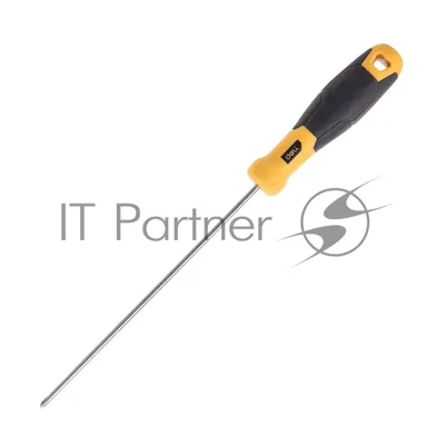 Крестовая отвертка Deli DL633150 PH0x150мм CR-V, Двухкомпонентная ручка. Хромированная.