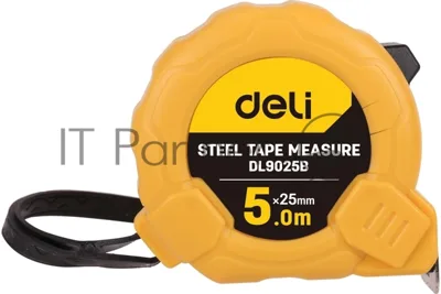 Рулетка Deli DL9025B 5мx25мм Метрическая. Корпус ударопрочный.