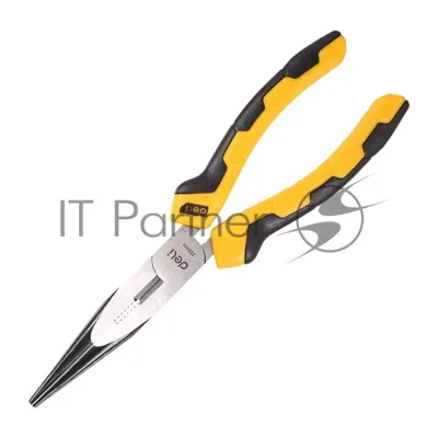 Удлиненные плоскогубцы Deli DL2108 8" Размер: 8 дюймов. Высококачественная углеродистая сталь. Двухкомпонентная ручка. Черная отделка и полировка.