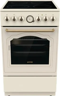 Плита электрическая Gorenje GECS5B70CLI бежевый, конфорок 4 электрических, духовка 70 л, 50 см x 85 см x 59.4 см