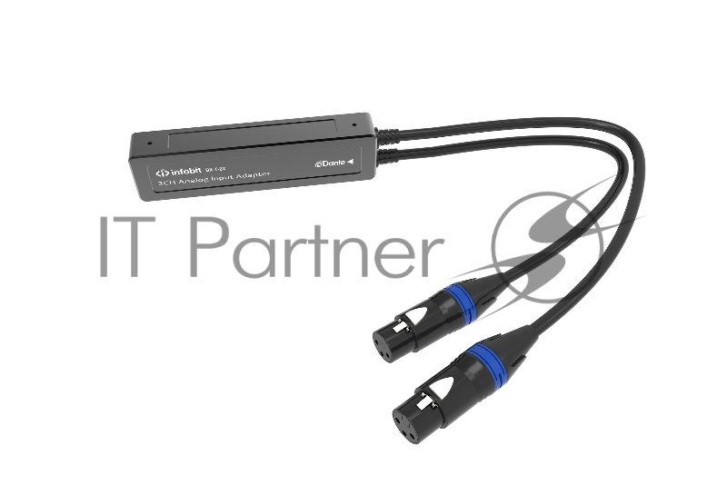 Конвертер Infobit iTrans DX-T-22 аналоговый аудио энкодер (Tx) с PoE: 1xRJ45(Dante); 2хXLR(F) (2 канала IN). 44.1, 48, 96 kHz (24 bit). ПО Dante Controller (платная лицензия)