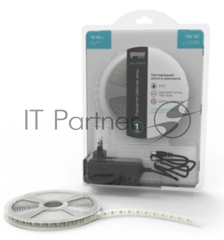 Лента светодиодная Basic Gauss 12V 10W/m 700lm/m 4000K IP20 LED 5m 1/100