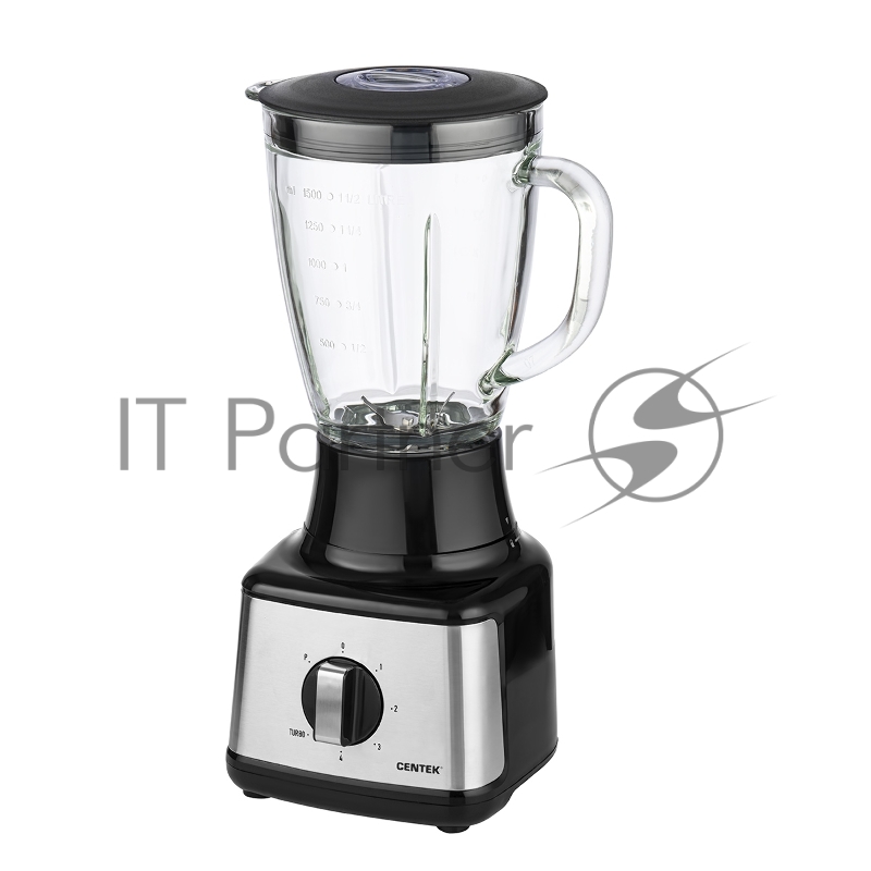 Блендер стационарный Centek CT-1303 черный, 1200 Вт, 4 скорости, турбо