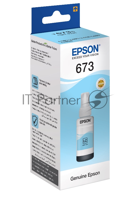 Чернила Epson 673 C13T673598 (аналог C13T67354A) светло-голубой 70мл для Epson L800/L810/L850/L1800