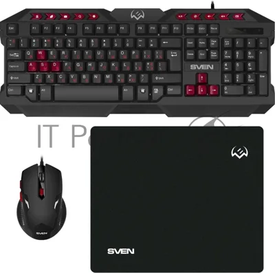 Комплект клавиатура + мышь SVEN GS-9200 игровые клавиатура, мышь и коврик