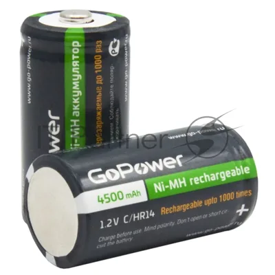 Аккумулятор бытовой GoPower HR14 C BL2 NI-MH 4500mAh блистер (2 шт.)