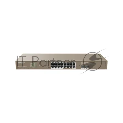 Коммутатор Tenda TEG1118P-16-250W, 16×1 Гбит/с PoE + 2×1 Гбит/с SFP, неуправляемый