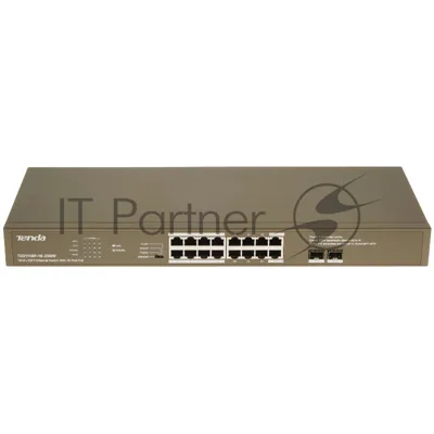 Коммутатор Tenda TEG1118P-16-250W, 16×1 Гбит/с PoE + 2×1 Гбит/с SFP, неуправляемый