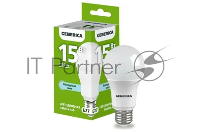 Лампа светодиодная GENERICA LL-A60-15-230-65-E27-G A60 15 Вт грушевидная 6500К E27 230В