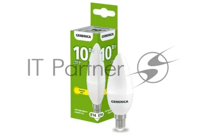 Лампа светодиодная GENERICA LL-C35-10-230-30-E14-G C35 10 Вт свеча 3000К E14 230В