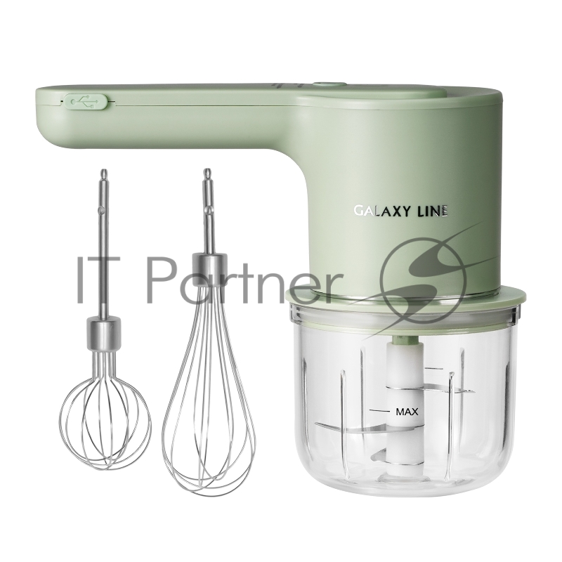 Миксер аккумуляторный Galaxy Line GL 2234, зеленый, ручной, 50 Вт