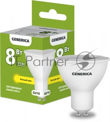 Лампа cветодиодная LED PAR16 IEK LL-PAR16-08-230-30-GU10-G софит 8Вт 230В 3000К GU10 GENERICA