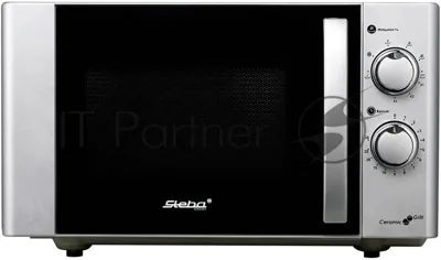 Микроволновая печь Steba MIC 2130 CERAMIC серебристый/черный, 20 л, 700 Вт, переключатели - поворотный механизм