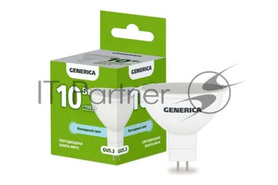Лампа светодиодная GENERICA LL-MR16-10-230-65-GU5-G MR16 10 Вт софит 6500К GU5.3 230В