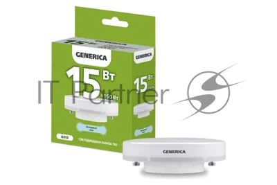 Лампа светодиодная GENERICA LL-T80-15-230-65-GX53-G T80 15Вт таблетка 6500К GX53 230В