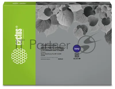 Картридж струйный Cactus CS-EPT01D100 (T01D1) черный (860 мл) для Epson WorkForce Pro WF-C529R/C529RDTW/C529RDTW EPP