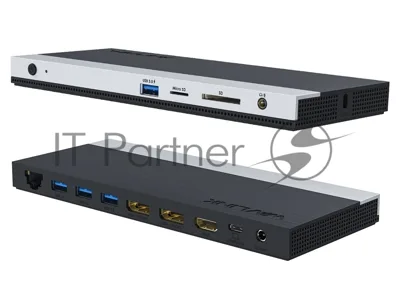 USB-концентратор Docking Station WAVLINK USB-C 4K Universal/85W PowerDelivery/2xUSB3.0/2xUSB2.0/1xUSB C/1xDP 4K 30HZ/1xHDMI 4K 30HZ/1xVGA/1xGigabit LAN/1xAudio In/Out/1xSD/Micro SD CardReader