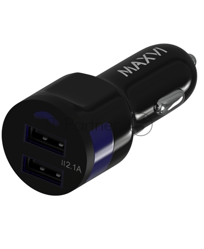 Автомобильное зарядное устройство Maxvi CCM-212 Plus M черный 2.1A