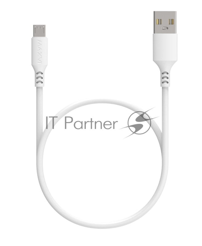 Кабель Maxvi MC-A01 plus white USB-A - microUSB, 2A ток макс. нагрузки 2А, макс. напряжение 5V; стандарт USB 2.0; длина 1.2м, материал PVC, белый