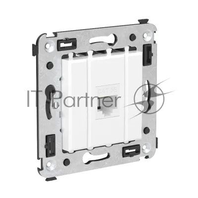 Розетка компьютерная DKC 4400663 1-м СП Avanti "Белое облако" RJ45 кат.5E без шторки в стену